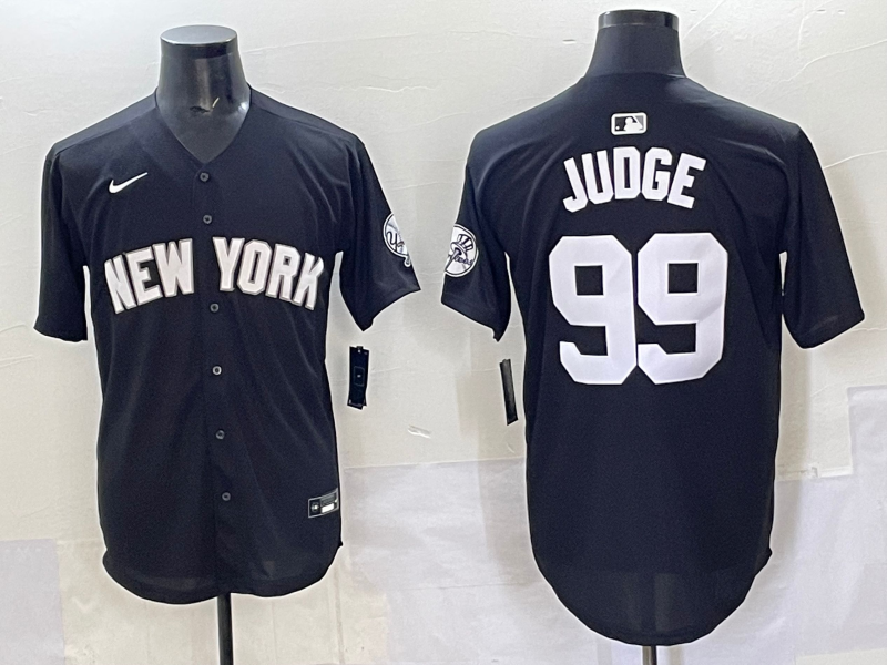 Men 2025 New York Yankees #99 Judge black Nike MLB Jersey style 725003
